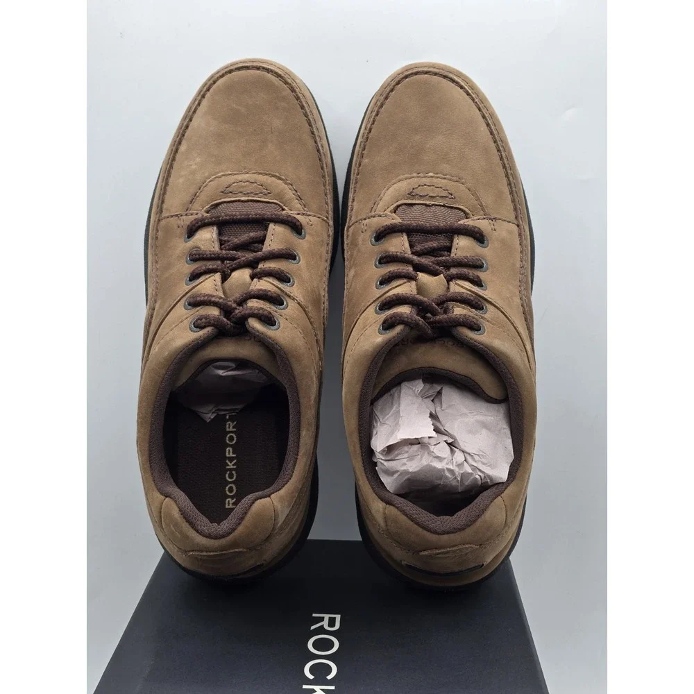 Rockport Men's Chocolate Leather World Tour Classic Walking Shoe Size 8 XW Extra